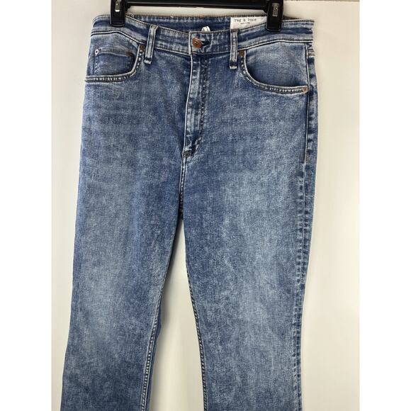 Rag & Bone Casey High Rise Flared Leg Jeans in Pebbles Wash Women's Size 31 - Picture 3 of 10